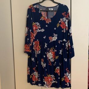 OLD NAVY floral 3/4 sleeve tea length dress - PLUS